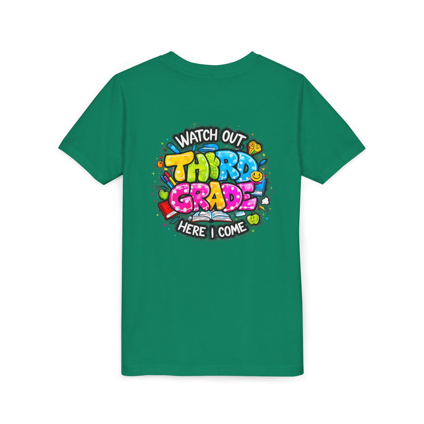 Third Grade Kids T‑Shirt — "Watch Out Third Grade Here I Come" Back-to-School Tee