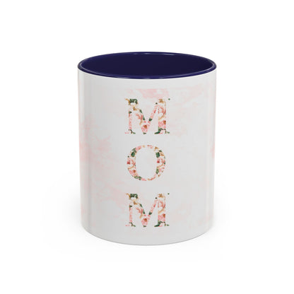 Mom Floral Accent Coffee Mug — Pink Roses Mother's Day Gift (11/15oz)