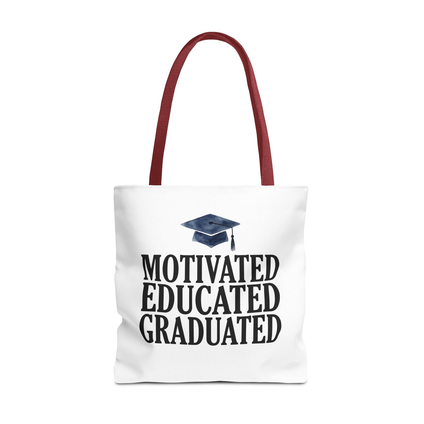 Motivated Educated Graduated Tote Bag – Graduation Cap Student Gift