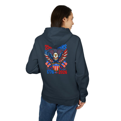 Patriotic Eagle Hoodie — 250 Years 1776–2026 American Flag Design