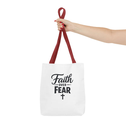 Faith Over Fear Tote Bag — Inspirational Christian Canvas Tote