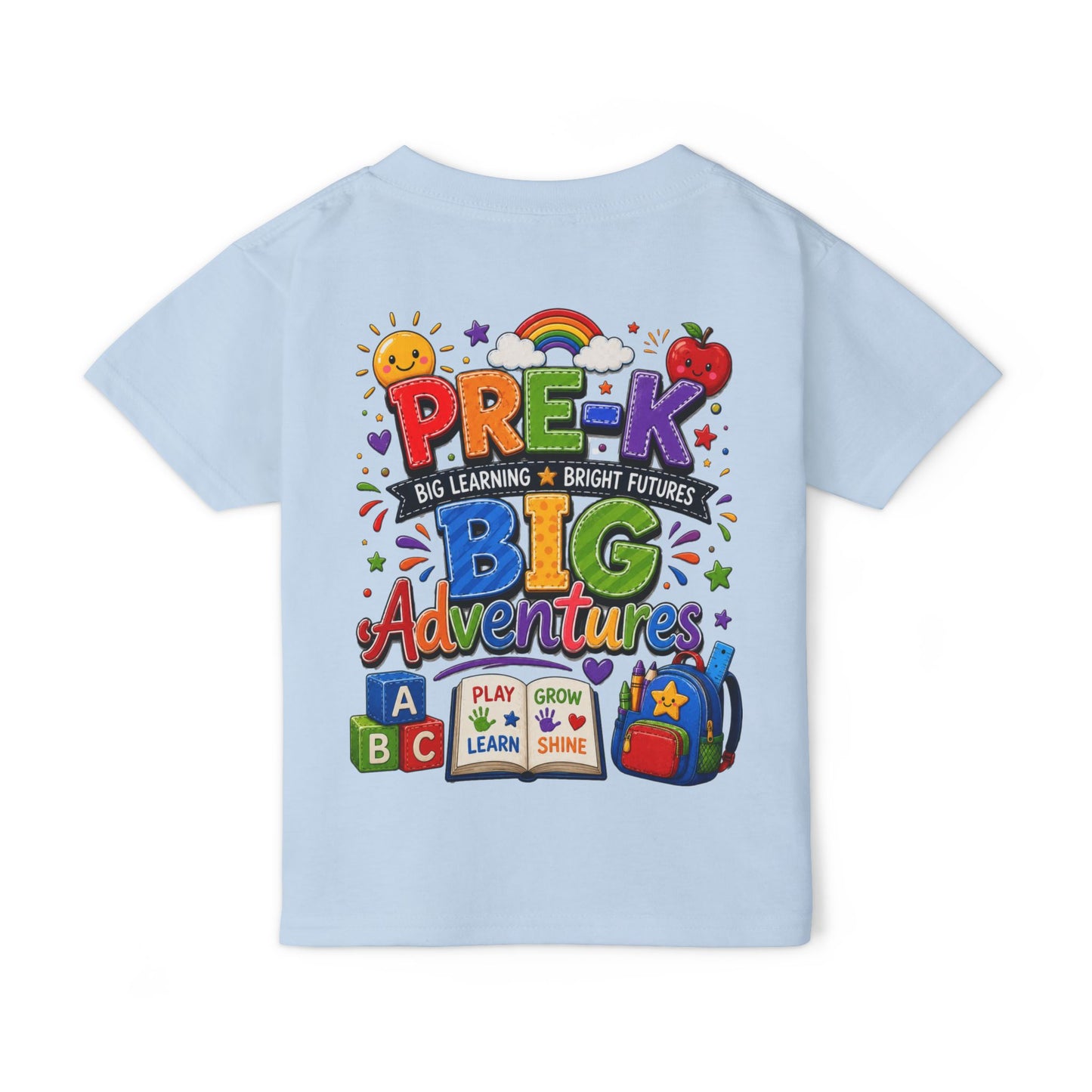 Pre-K Big Adventures Toddler T-Shirt — Bright Back-to-School Preschool Shirt