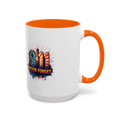 9/11 Never Forget Coffee Mug — Patriotic Memorial Accent Mug
