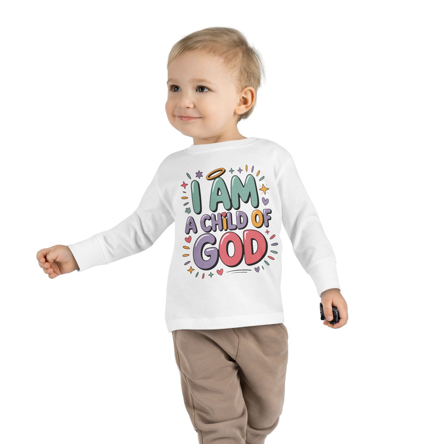 I Am a Child of God Toddler Long Sleeve Tee — Cute Christian Kids Shirt