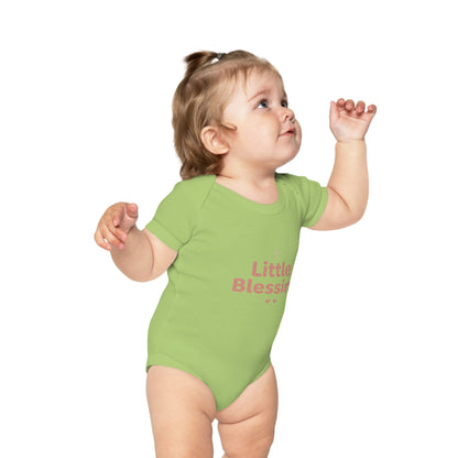 Baby Bodysuit - "Little Blessing" Combed Cotton Infant Onesie