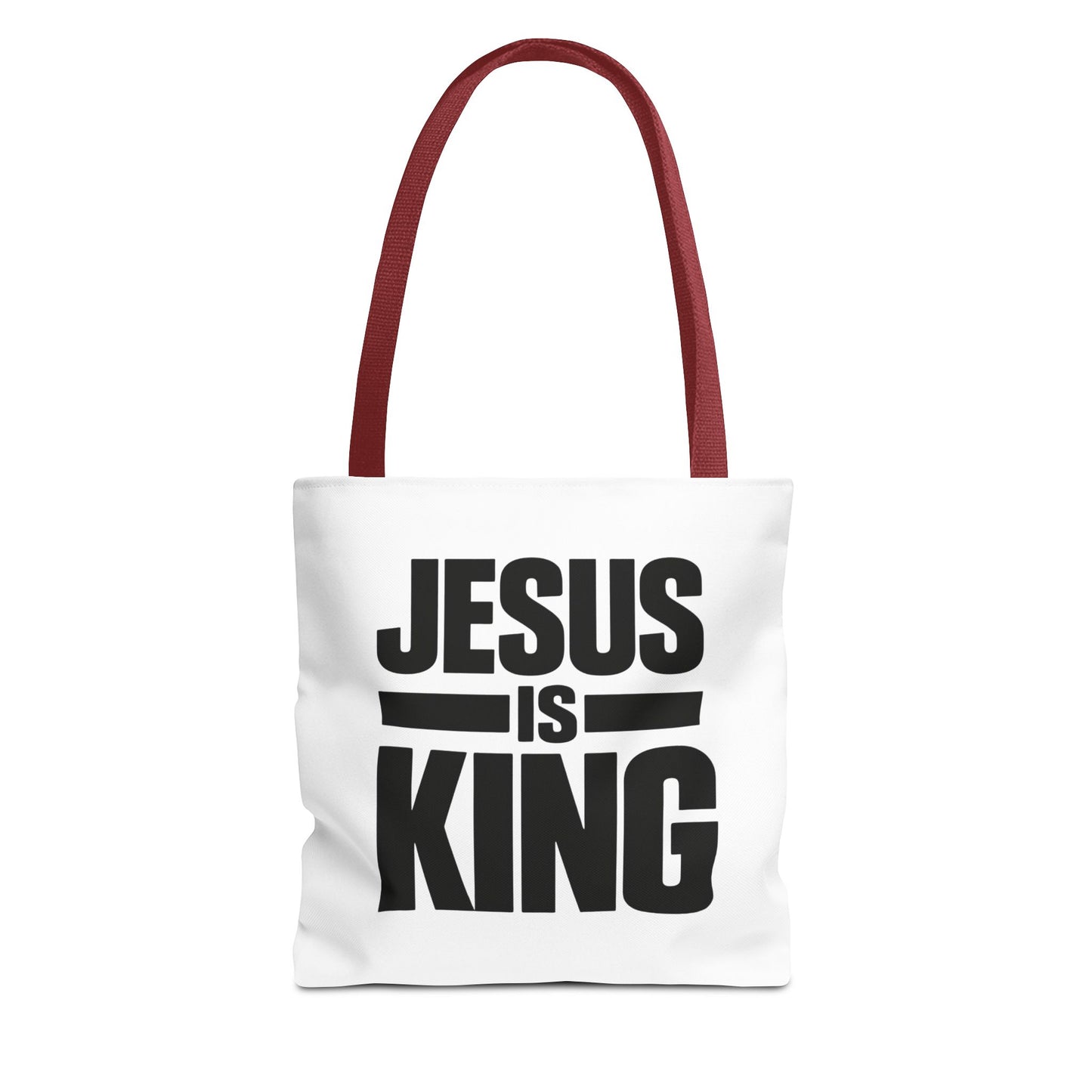 Jesus Is King Tote Bag - Christian Faith Canvas Grocery & Church Book Bag