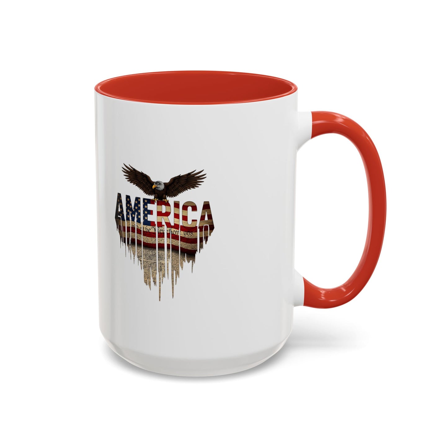 America Eagle Flag Accent Coffee Mug – Patriotic 11/15oz Ceramic