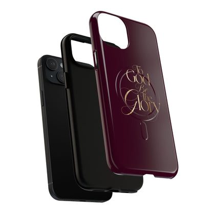 "To God Be The Glory" Tough Magnetic Phone Case — Burgundy Christian iPhone Cover