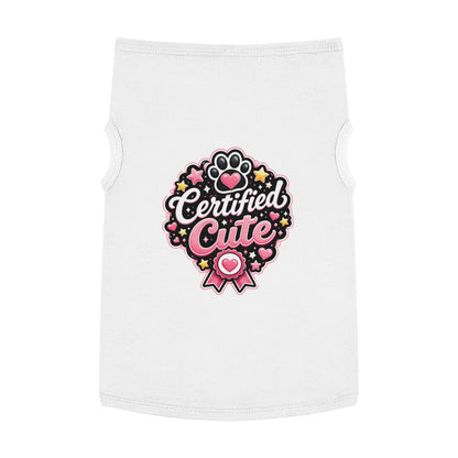 Certified Cute Pet Tank Top — Pink Paw Ribbon Dog Shirt