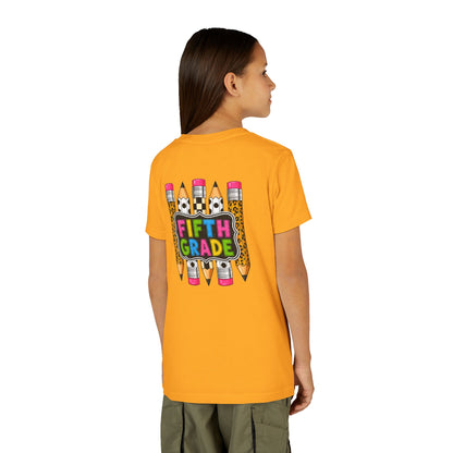 Fifth Grade Pencil Kids Tee — Back to School Youth Short Sleeve Shirt