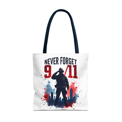 Never Forget 9/11 Tribute Tote Bag — Memorial Patriotic Canvas Carryall