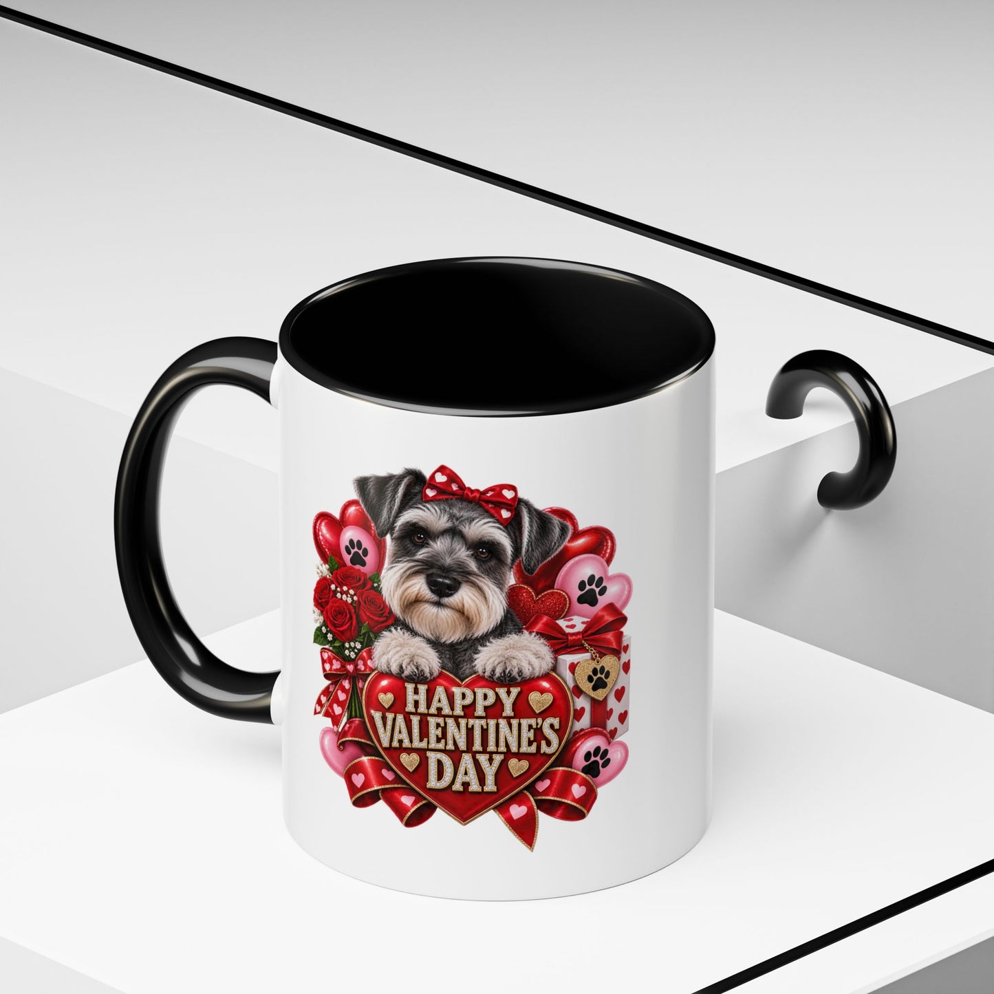 Valentine’s Day Dog Coffee Mug — "Happy Valentine’s Day" Accent Mug
