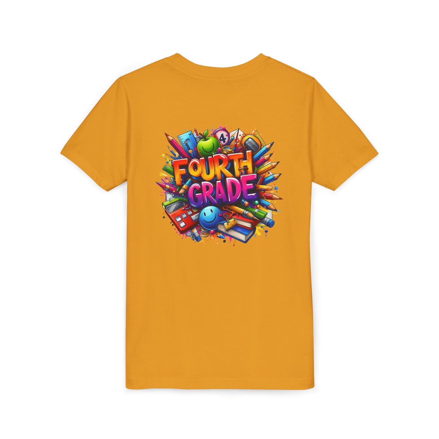 Fourth Grade Youth T‑Shirt – Colorful School Supplies Back to School Tee