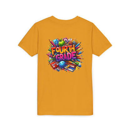 Fourth Grade Youth T‑Shirt – Colorful School Supplies Back to School Tee