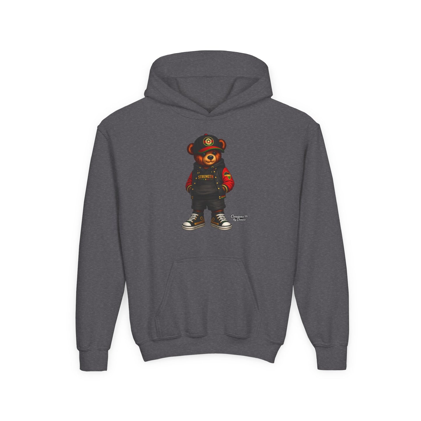 Youth Bear Hoodie – Streetwear Teddy Graphic Pullover for Kids