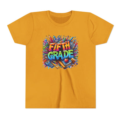 Fifth Grade Kid's Tee - Colorful School Supplies Back to School T-Shirt