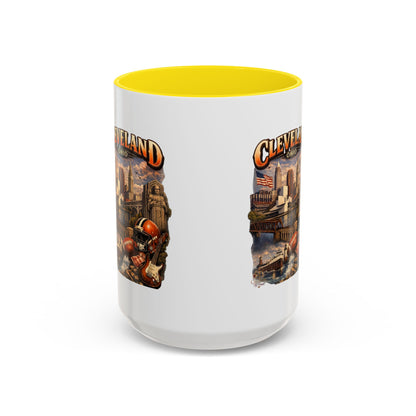 Cleveland Ohio Vintage Football Accent Coffee Mug (11/15oz)