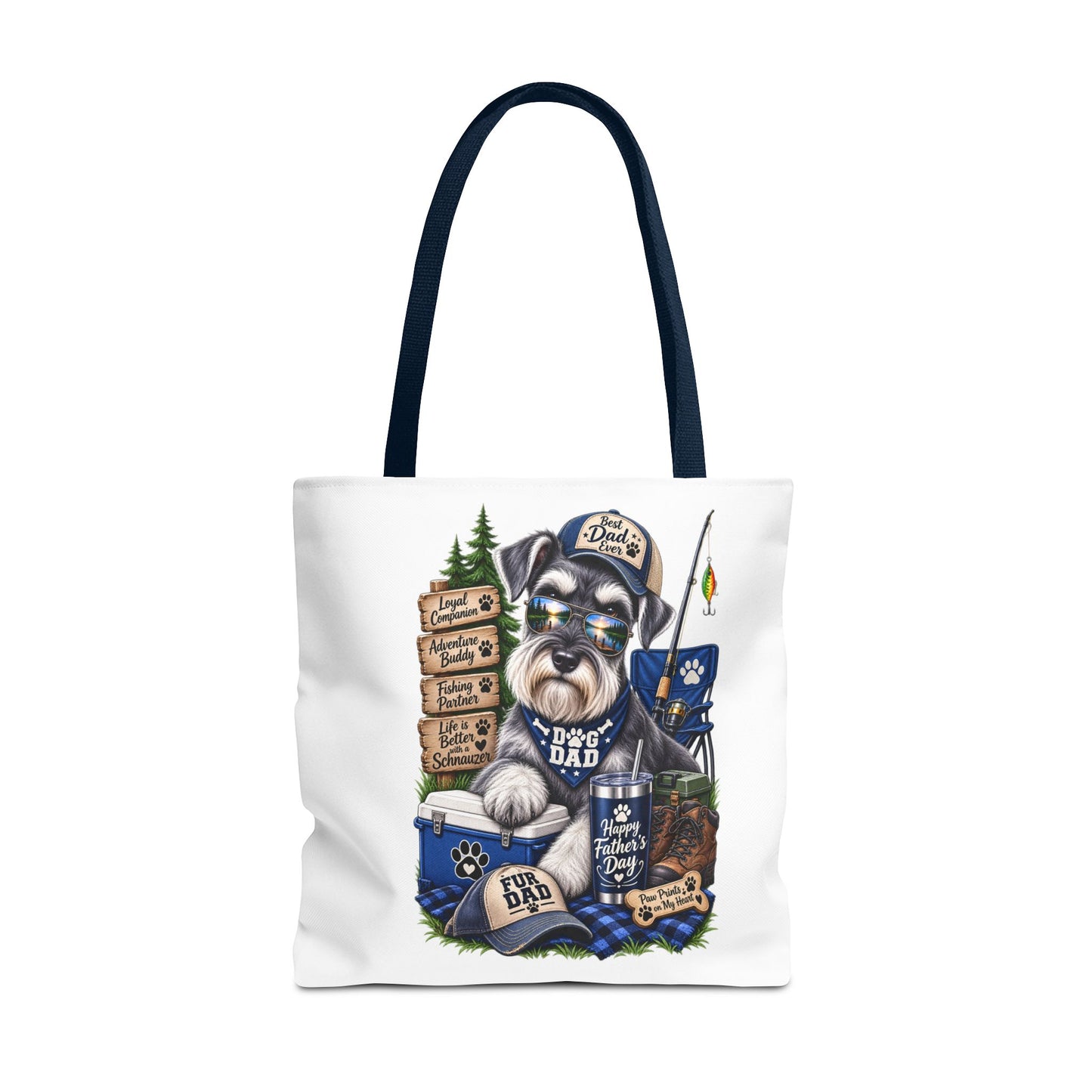 Dog Dad Fishing Tote Bag – Schnauzer Pet Lover Gift