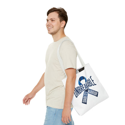 Diabetes Warrior Unbreakable Tote Bag – Blue Awareness Ribbon All-Over Print