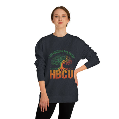 HBCU Pride Crewneck Sweatshirt — "I Am Rooting For Every HBCU" Tree Design
