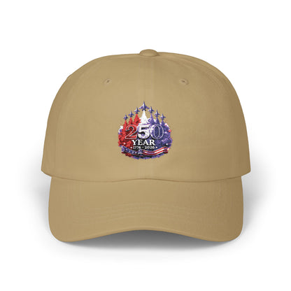 25 Year Anniversary Dad Cap – Patriotic Crest Embroidered White Baseball Hat