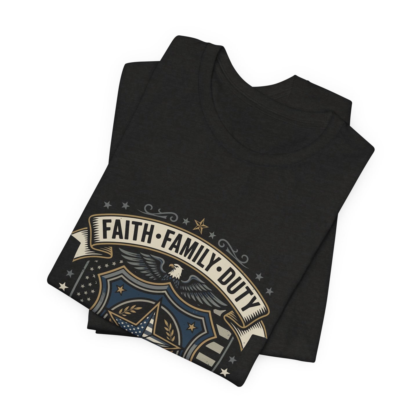 Police Badge Shield T‑Shirt — "Faith • Family • Duty" Graphic Tee