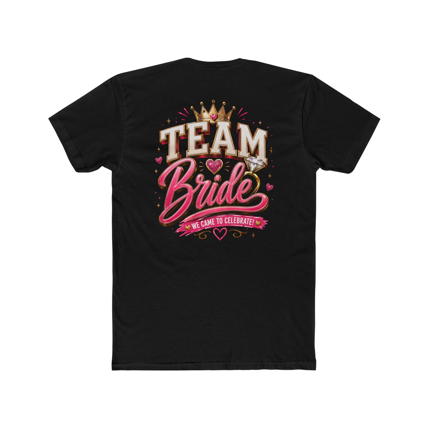 Team Bride T‑Shirt — Bachelorette Party Tee with Crown & Hearts