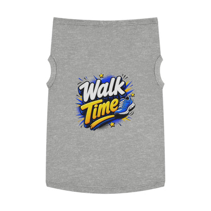 Pet Tank Top — "Walk Time" Graphic Dog Shirt, Walking & Outdoor Dog Apparel