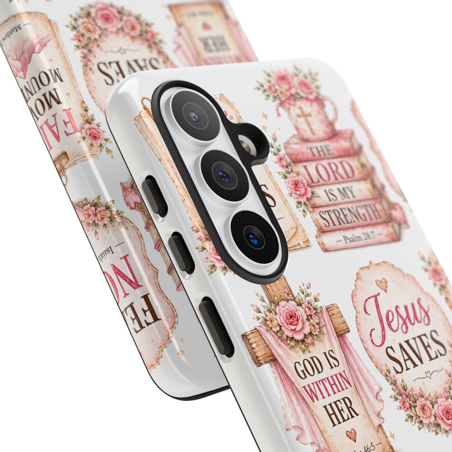 Faith Phone Case — 'Jesus Saves' Floral Christian Scripture iPhone Case