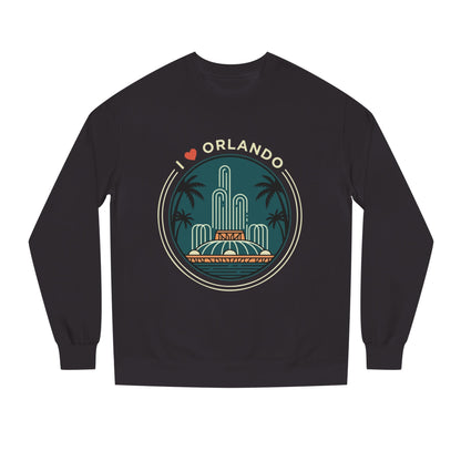 Orlando Fountain Crewneck Sweatshirt — Retro Palm Tree Cityscape