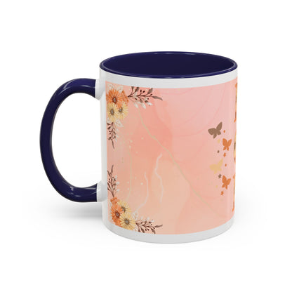 Mom Floral Accent Coffee Mug – Pink Butterfly Mother's Day Gift (11/15oz)
