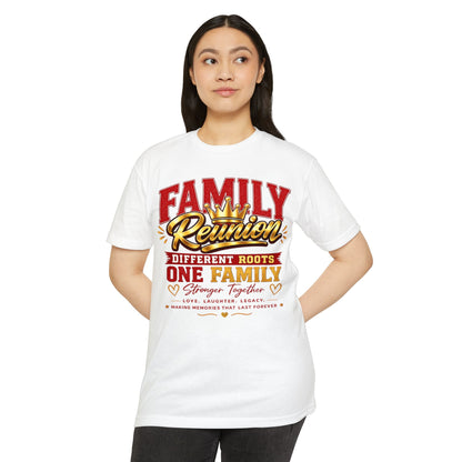Family Reunion T-Shirt — "Different Roots, One Family" Matching Tee