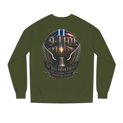 9/11 Memorial Sweatshirt — We Will Never Forget Tribute Crewneck