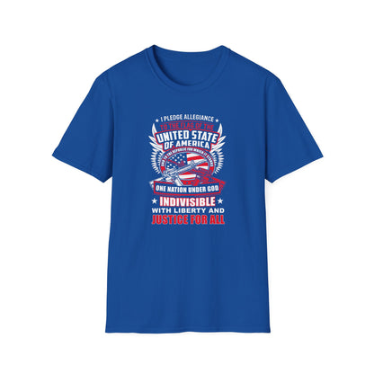 I Pledge Allegiance To the Flag of the of America The Reporlic for Which It Stands One Nation Under God Indivisible  With Liberty and Justice for All T-Shirt