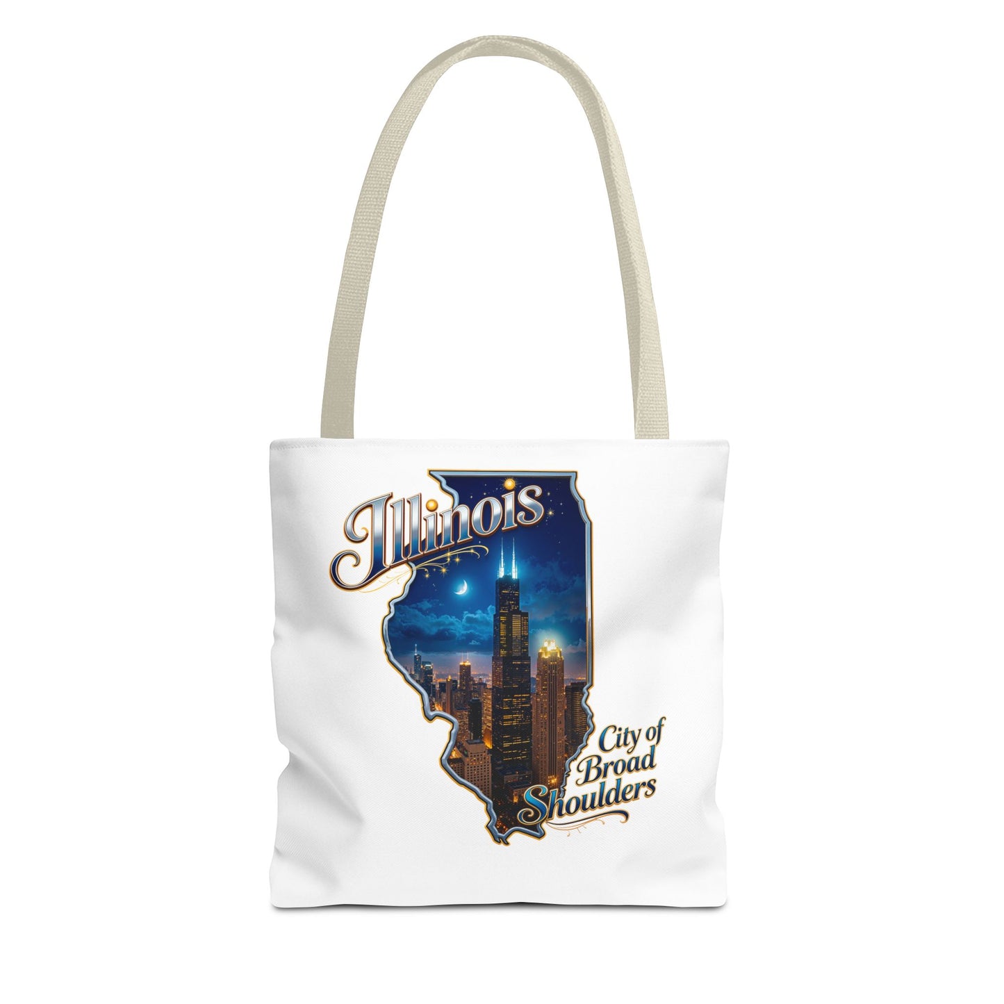Illinois Skyline Tote Bag — "City of Broad Shoulders" Chicago Night Design