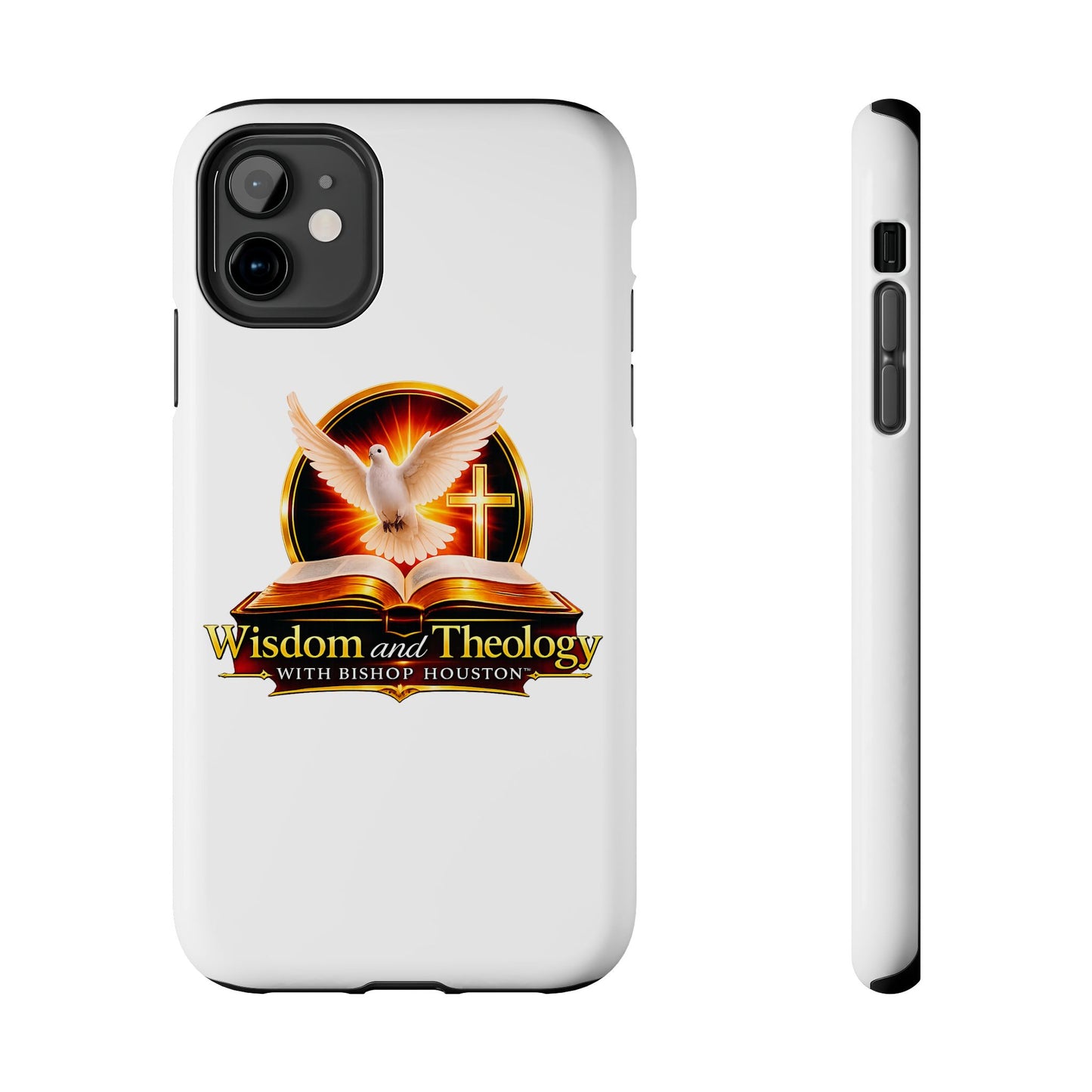 Wisdom and Theology Tough Phone Case — Christian Dove & Cross Design