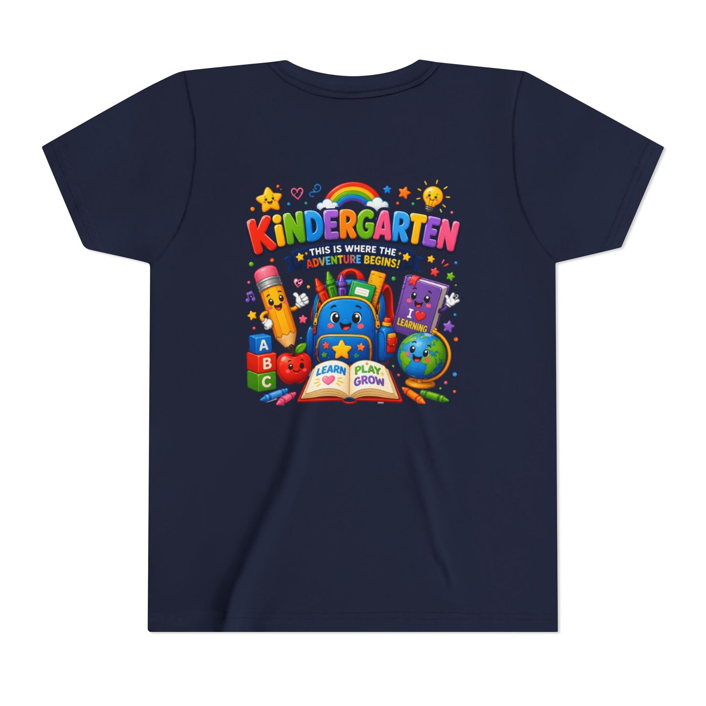 Kindergarten Kids T‑Shirt — 'Kindergarten: This Is Where the Fun Begins' Colorful Back-to-School Tee