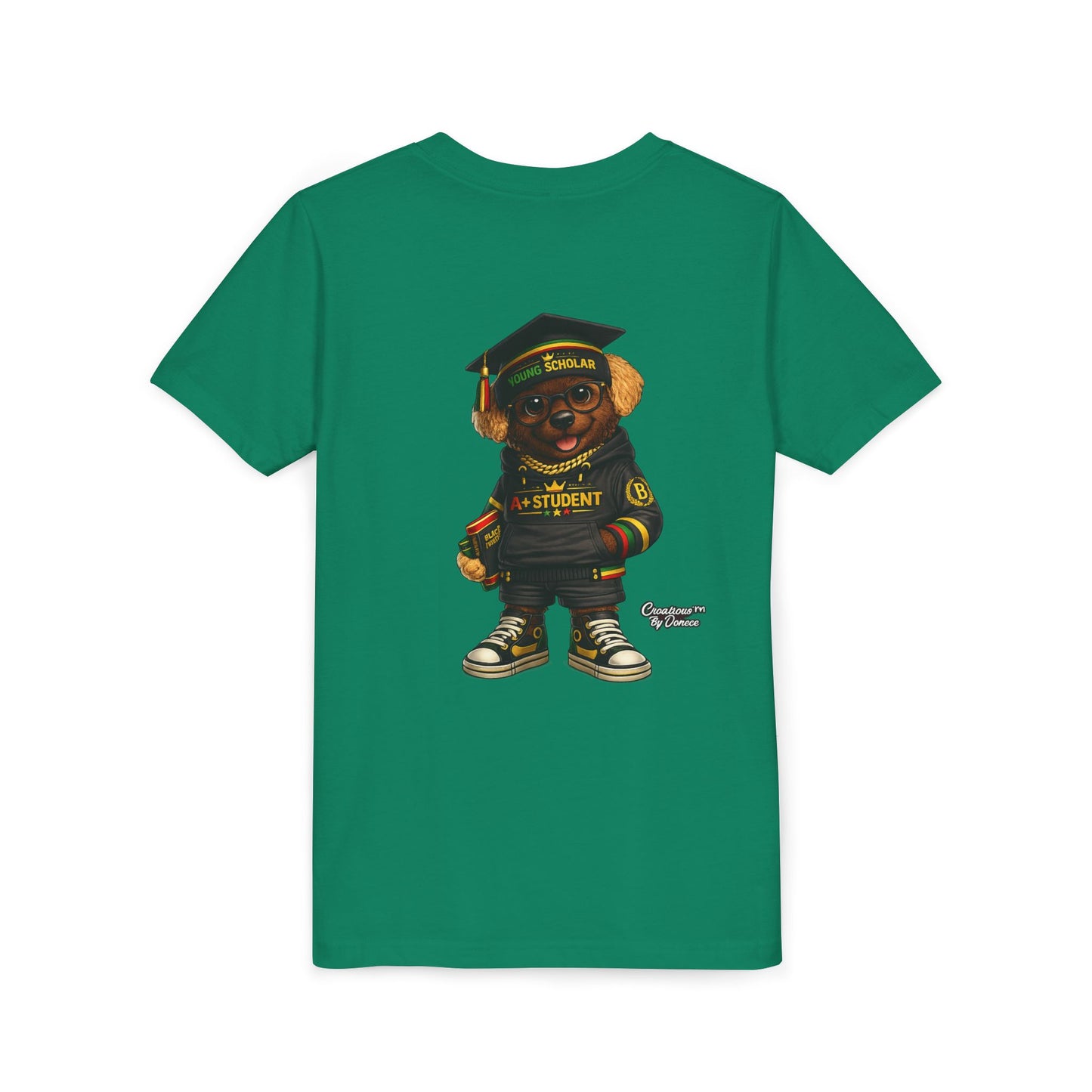 Youth Tee — Scholar Student Bear Graduation Graphic