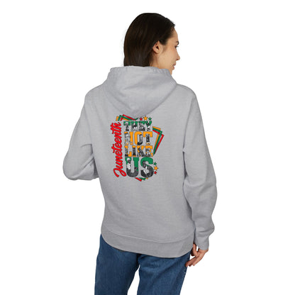 Julietots 'Not Like Us' Graphic Hoodie — Retro Badge Design