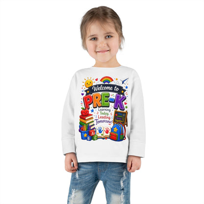 Welcome to Pre-K Toddler Long Sleeve Tee - Back to School Preschool Shirt