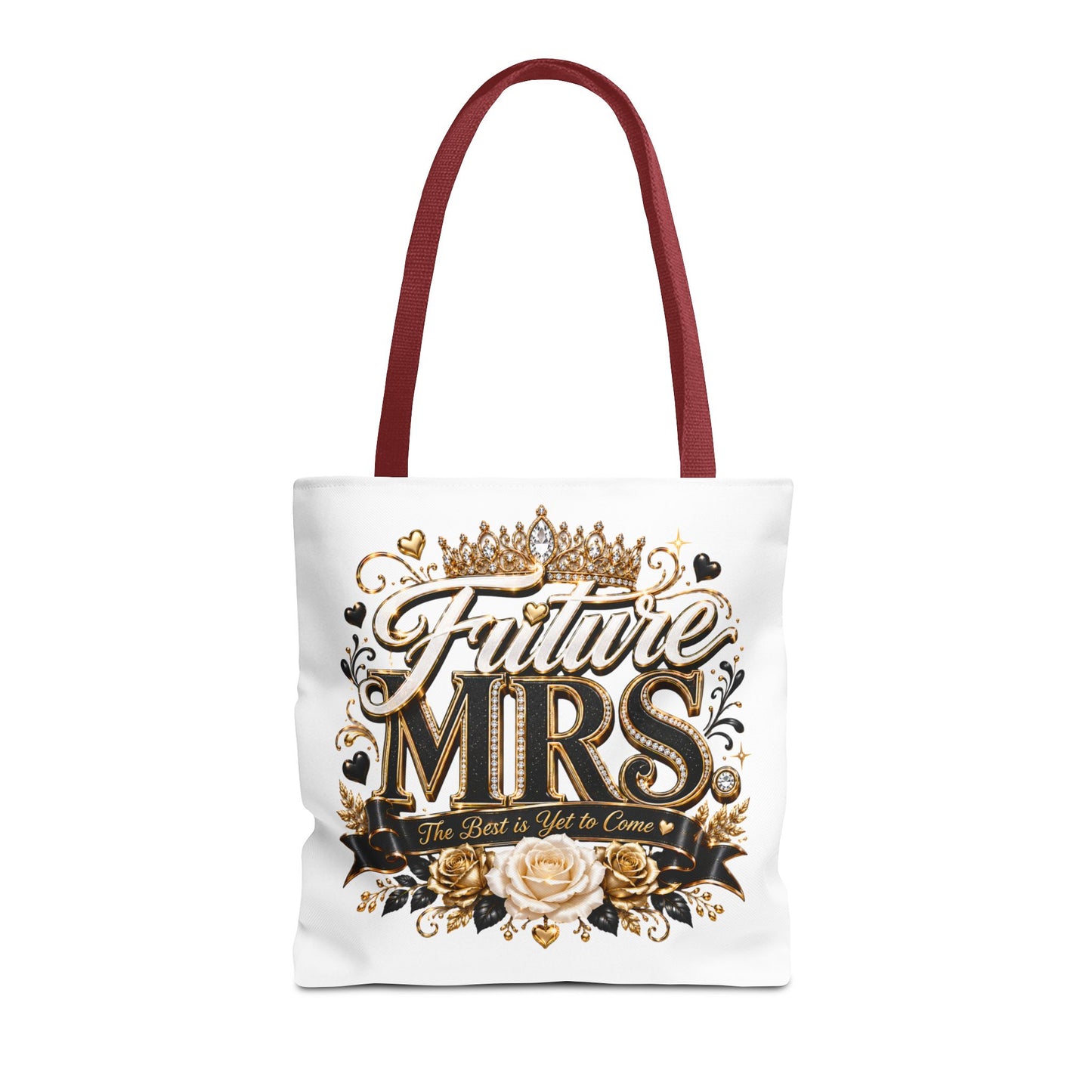 Future Mrs. Tote Bag — Bridal Bachelorette Gift Bag with Gold Crown Design