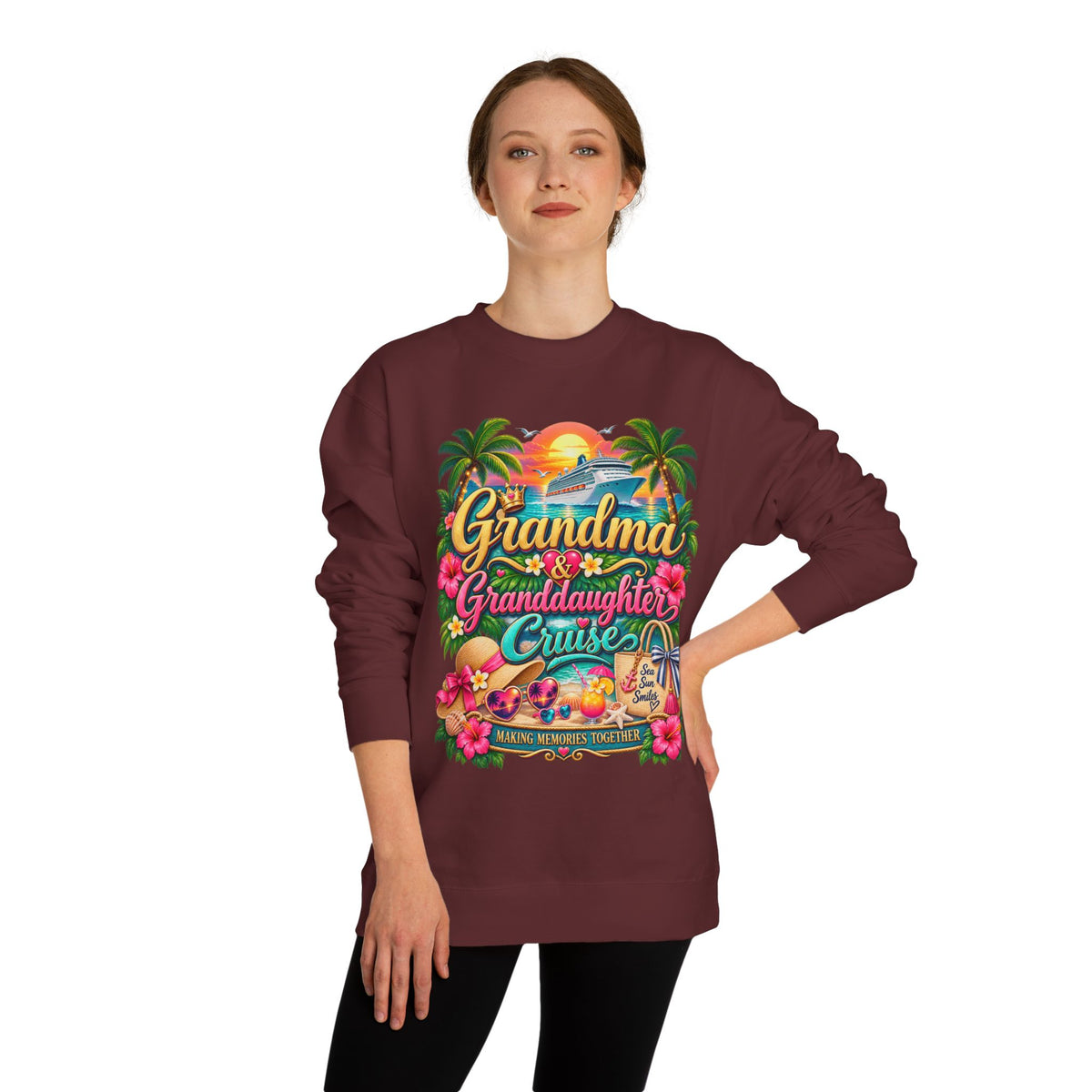 Grandma & Granddaughter Cruise Sweatshirt — Tropical Matching Trip Crewneck