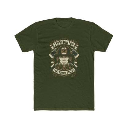 Firefighter Legendary Status T-Shirt — Vintage Fireman Helmet Graphic
