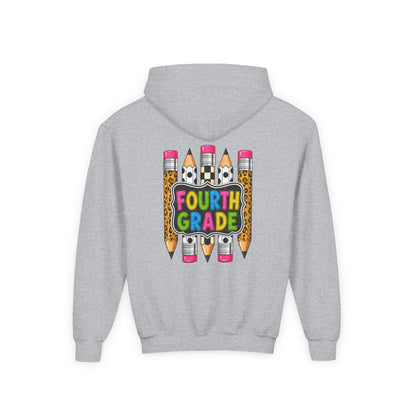 Fourth Grade Kids Hoodie — Colorful Pencil School Sweatshirt