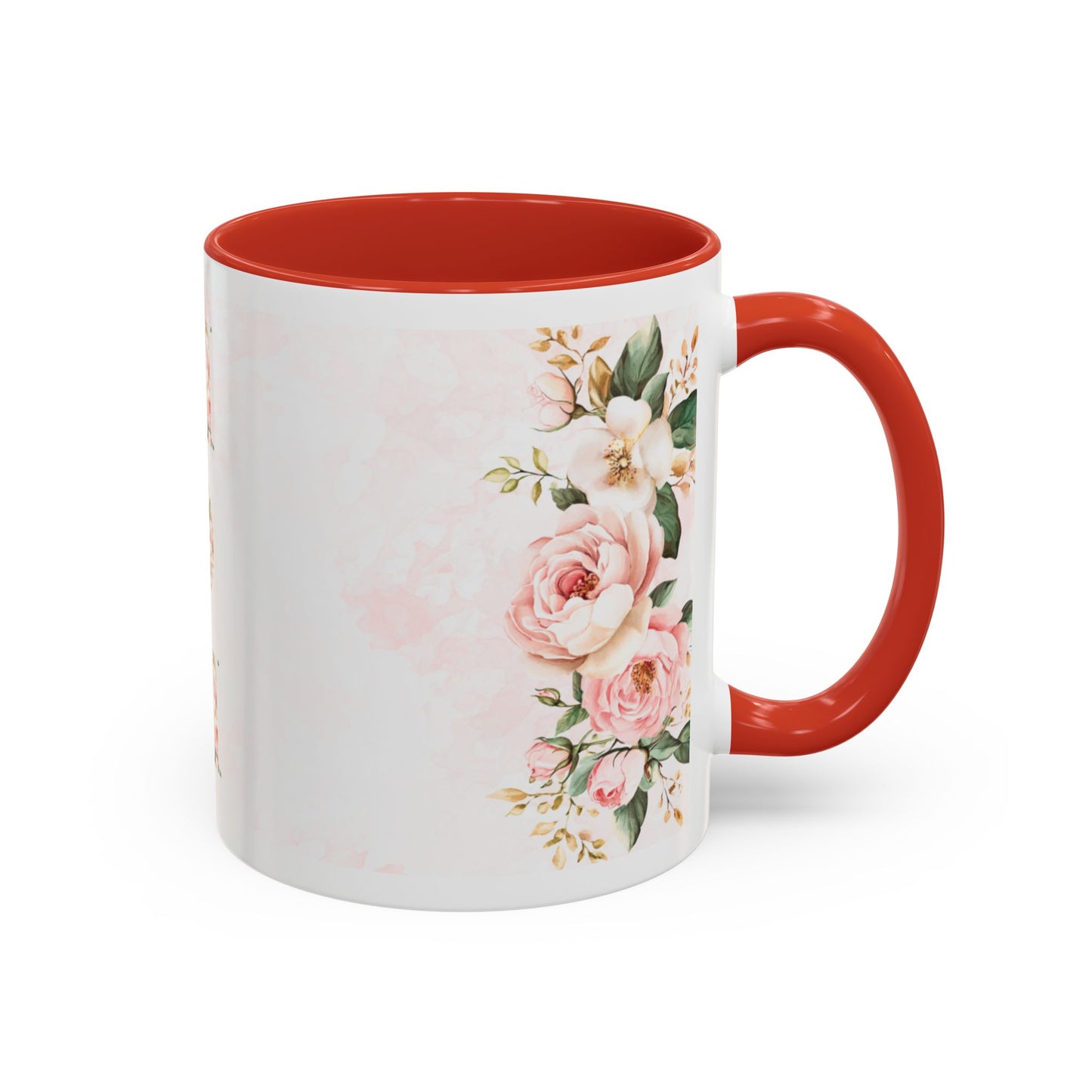 Mom Floral Accent Coffee Mug — Pink Roses Mother's Day Gift (11/15oz)