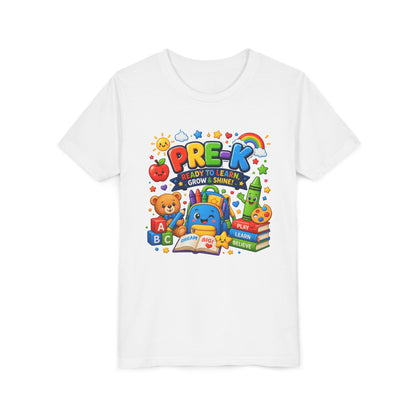 Pre-K Ready To Learn Kids T-Shirt — Colorful Preschool Back-to-School Tee