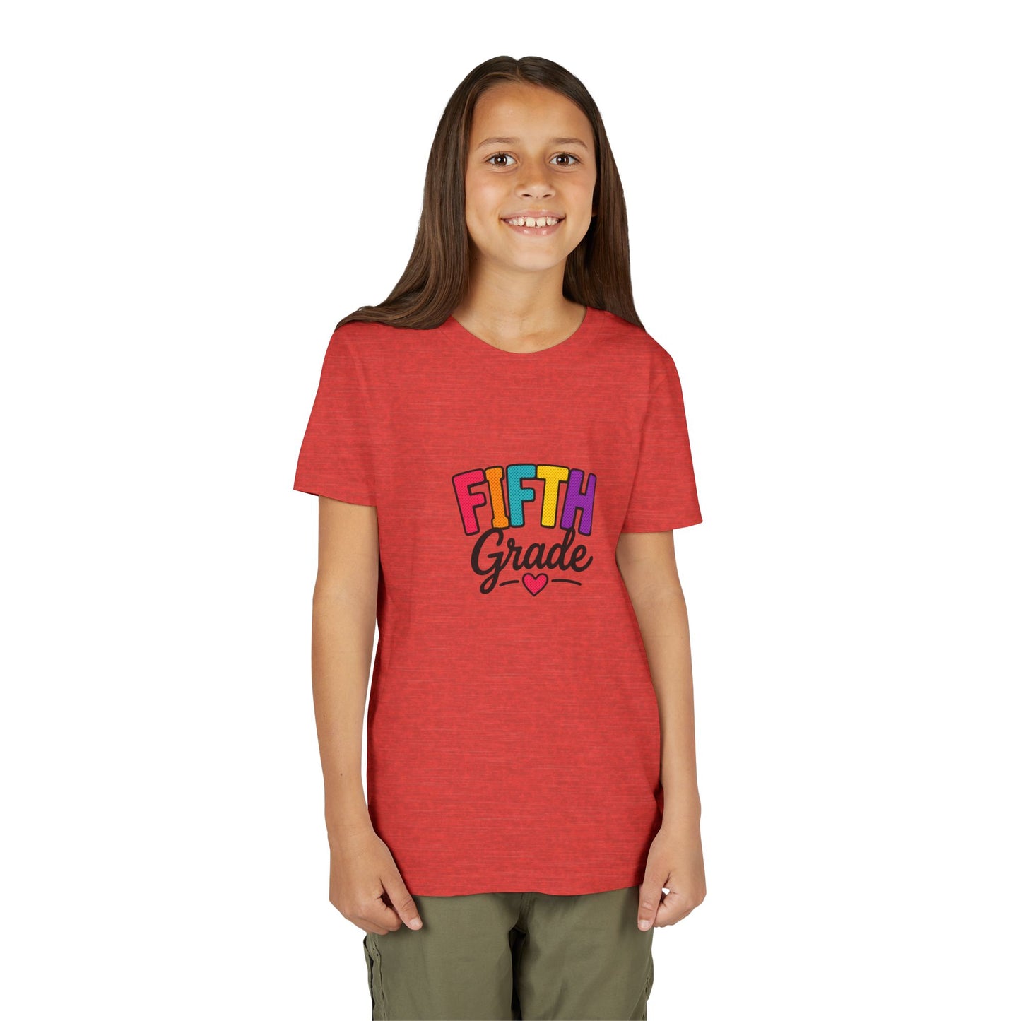 Fifth Grade Kids T‑Shirt – Colorful Back-to-School Tee with Heart
