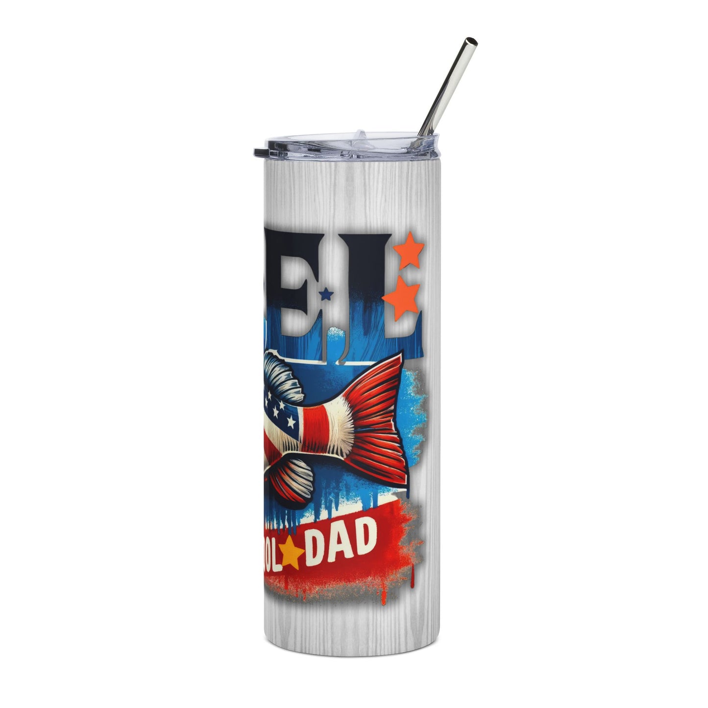 20oz Stainless Tumbler — American Flag Fish Fishing Cooler Travel Cup