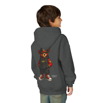 Youth Bear Hoodie — Streetwear Teddy Bear Graphic Pullover