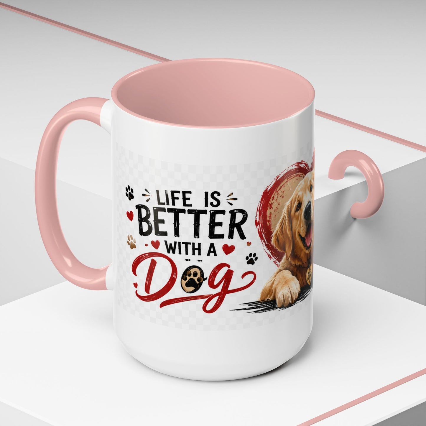 Pawsitive Vibes Coffee Mug - "Wag More, Worry Less" Dog Lover Accent Mug